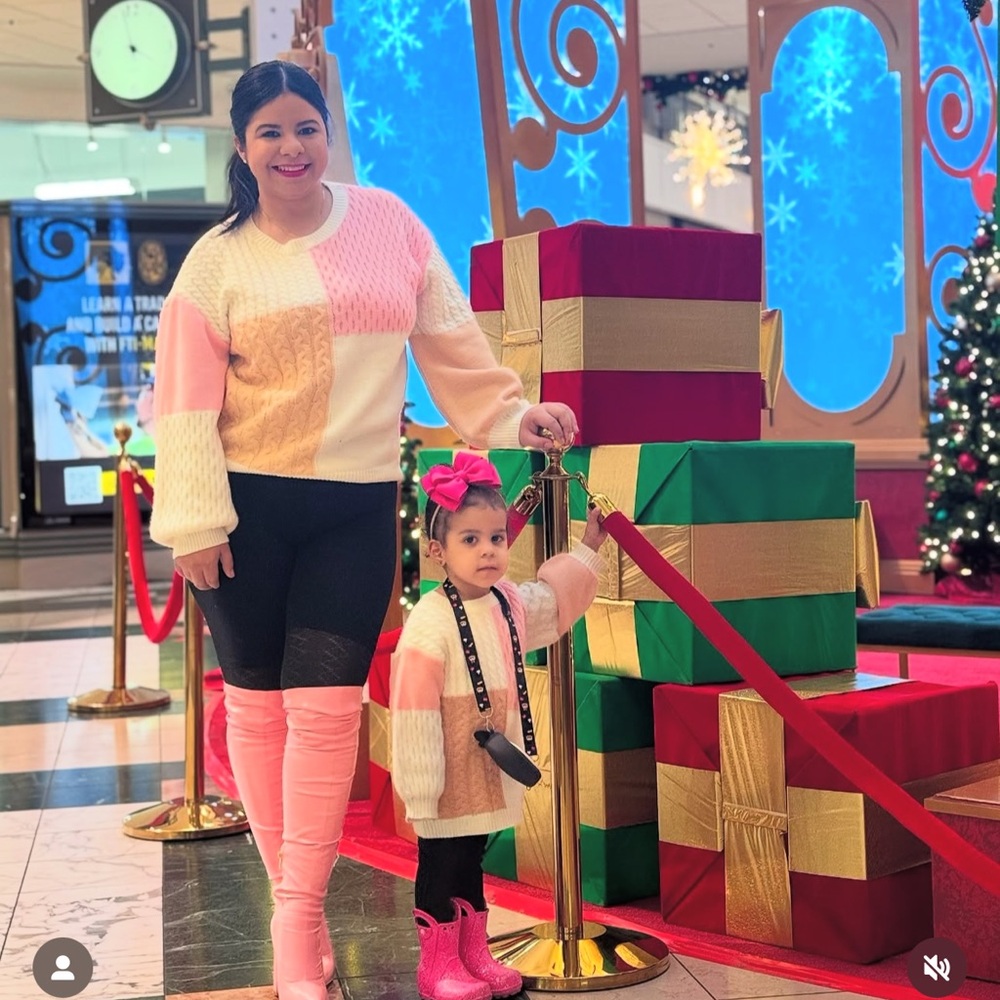 Color Block Sweater for Women and Kids size L and 2T